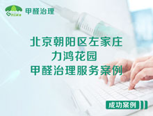 北京朝陽區(qū)左家莊中街6號力鴻花園甲醛治理服務(wù)案例