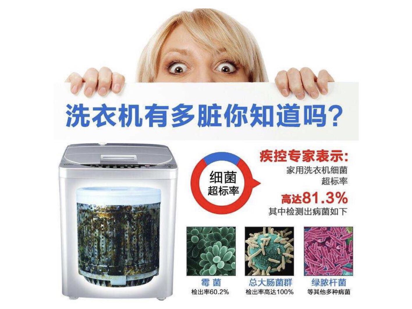 洗衣機不清潔就會滋生出大量的霉菌